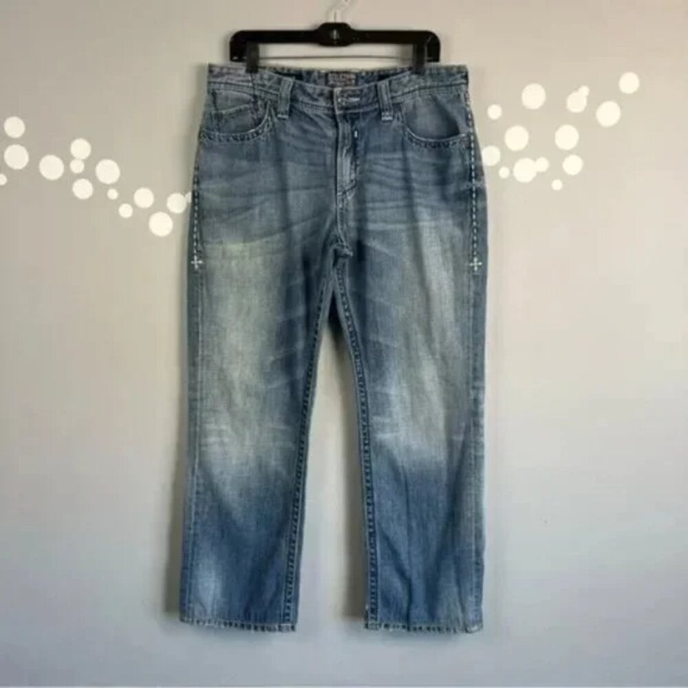Affliction Black Premium Grant Distressed Jeans Size 34